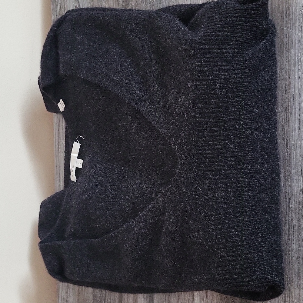 Vince V-Neck Babydoll Cashmere Sweater Dark Gray Size Large - Picture 7 of 7